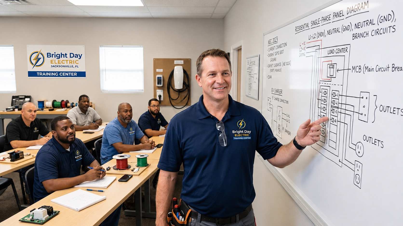 Bright Day Electric training center teaching electrical principles
