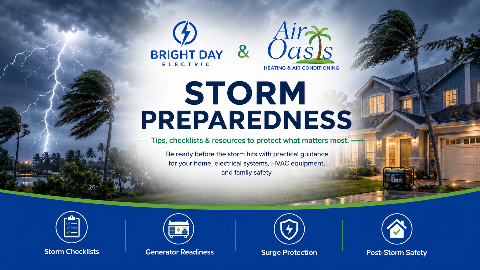 Bright Day Electric and Air Oasis storm preparedness guidance